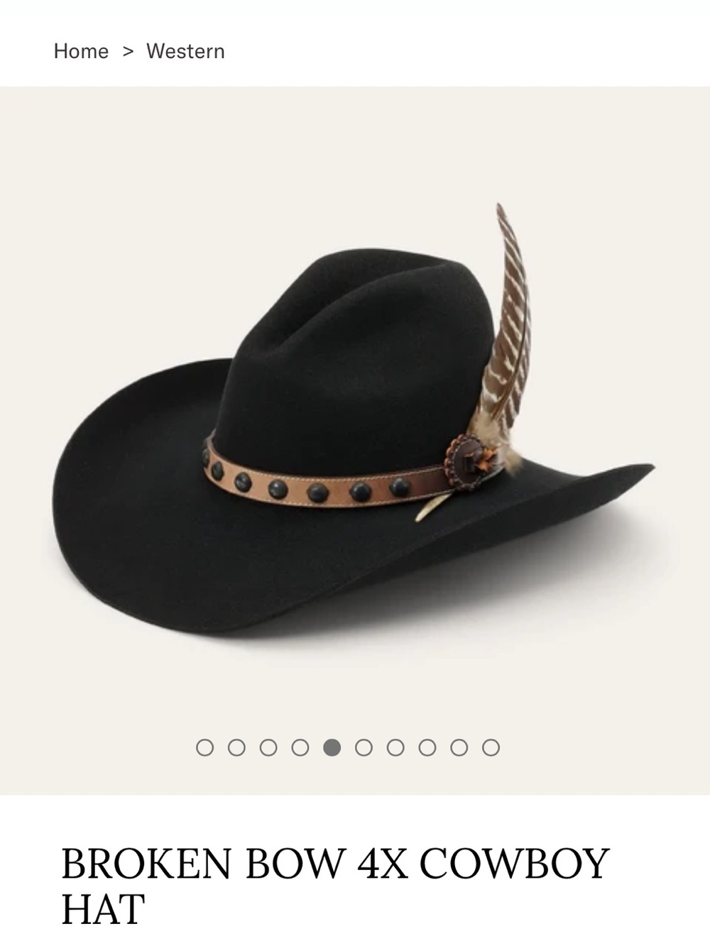 Stetson Broken Bow 4X Cowboy Wool Hat size 7 1/4